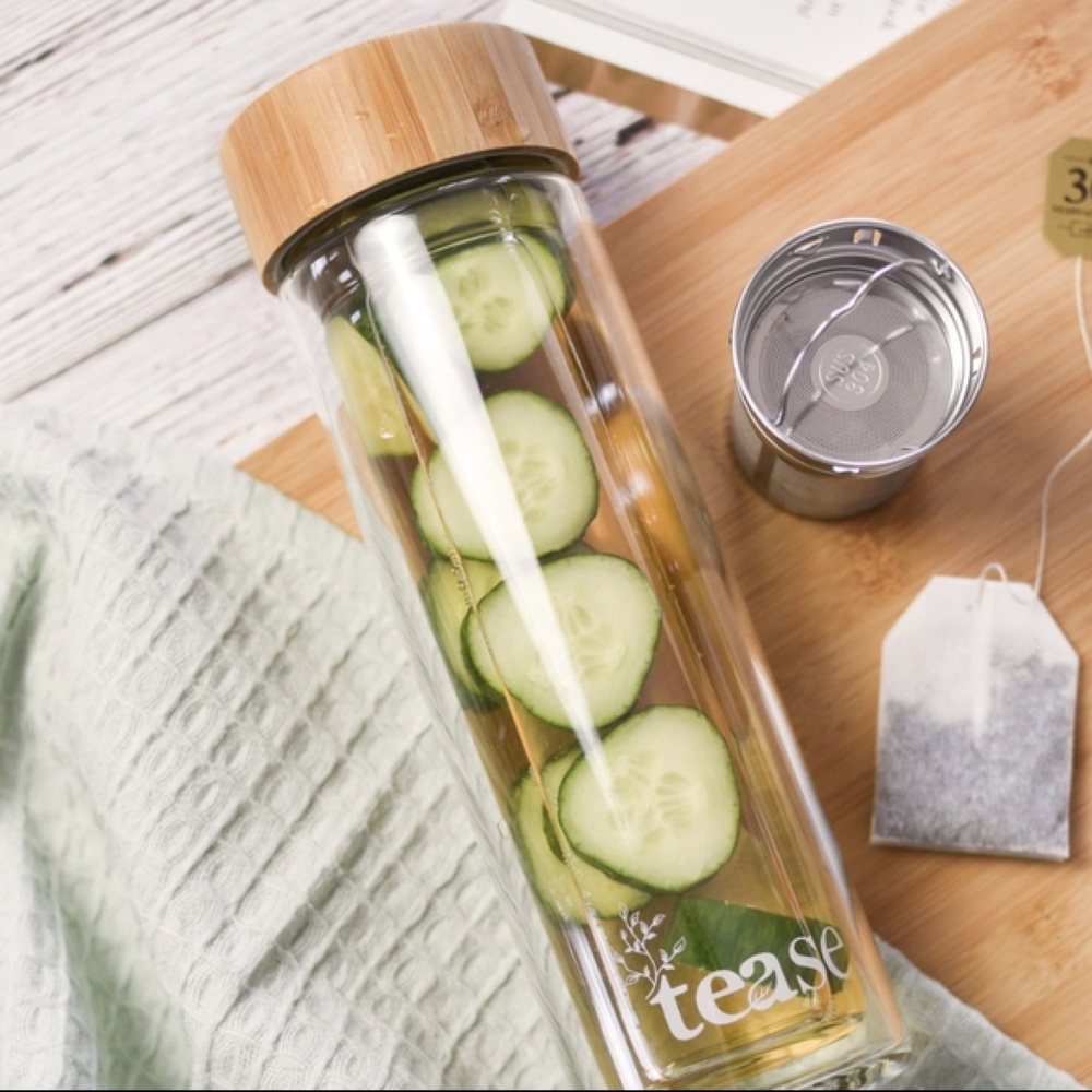 NWT! - 3 in 1 Sustainable Glass and Bamboo Tumbler
